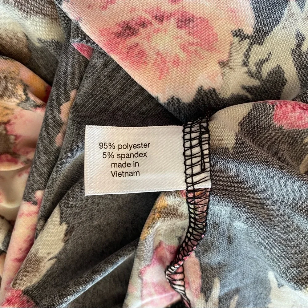 Lane Bryant Black Pink and orange Floral tie neck dress size 22/24 - Picture 5 of 7